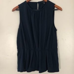J.Crew Navy Sleeveless Peplum Top Size Small